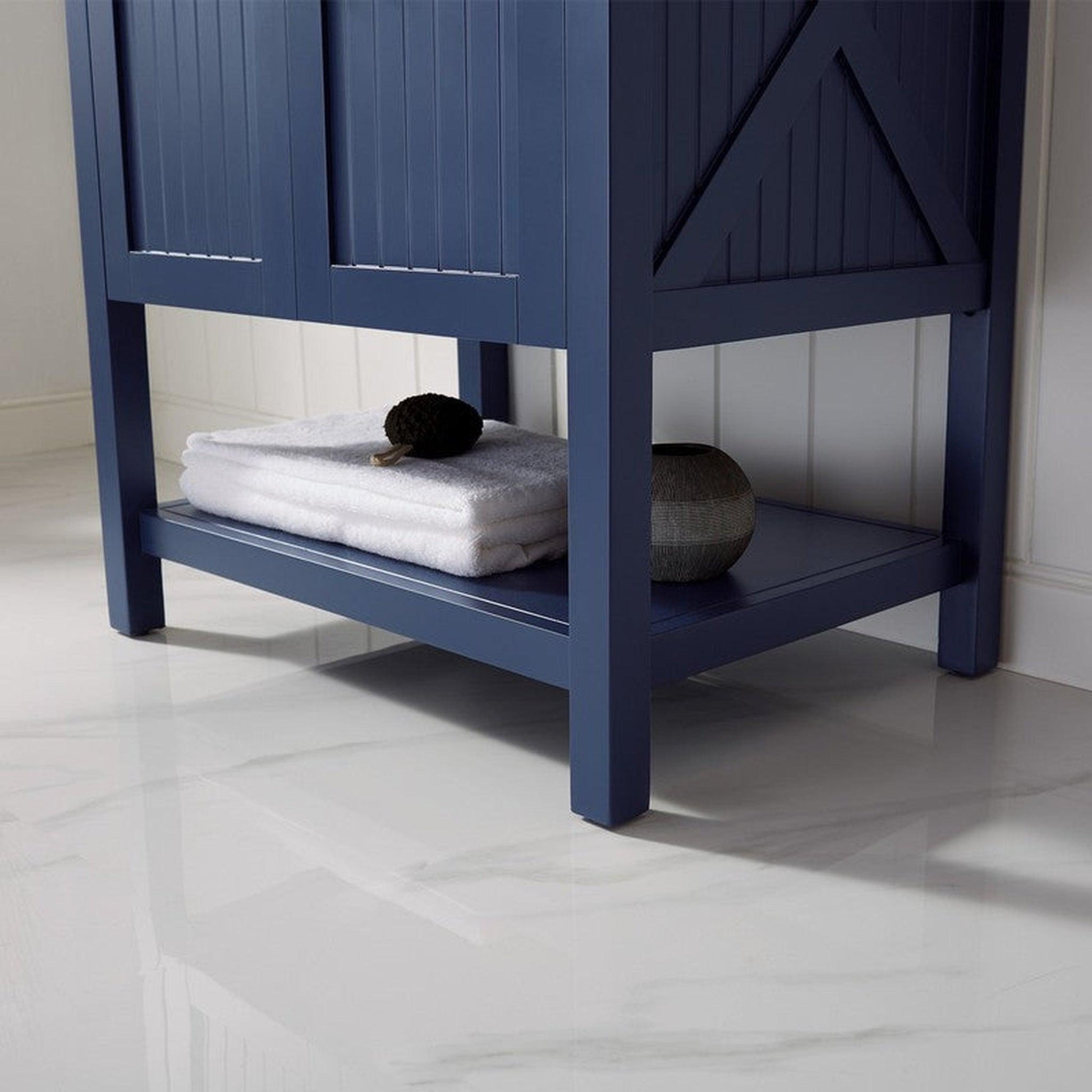 Vinnova Pavia 28" Royal Blue Freestanding Single Vanity Set With Acrylic Undermount Sink