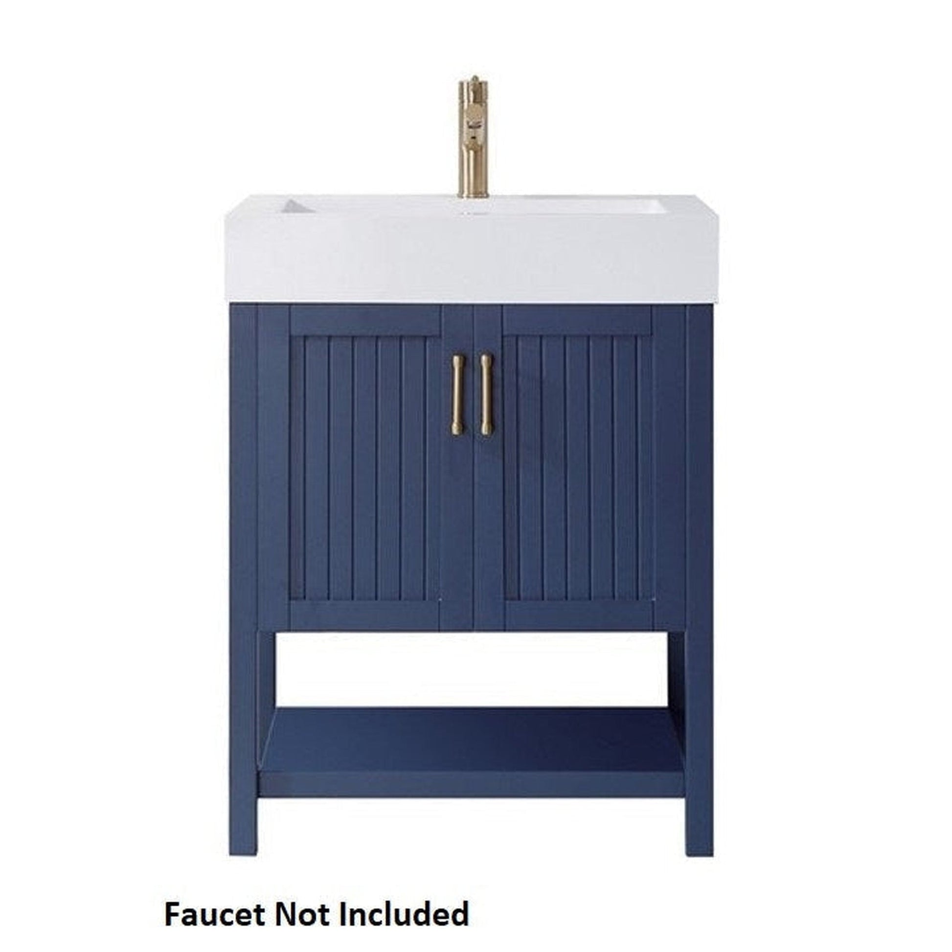 Vinnova Pavia 28" Royal Blue Freestanding Single Vanity Set With Acrylic Undermount Sink