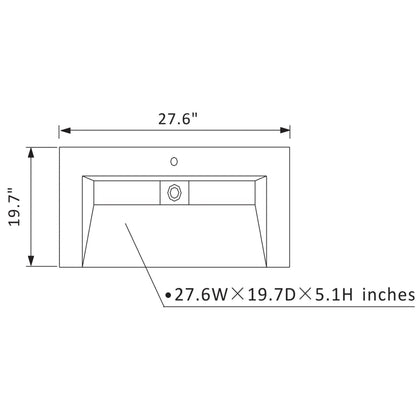 Vinnova Pavia 28" White Freestanding Single Vanity Set With Acrylic Undermount Sink