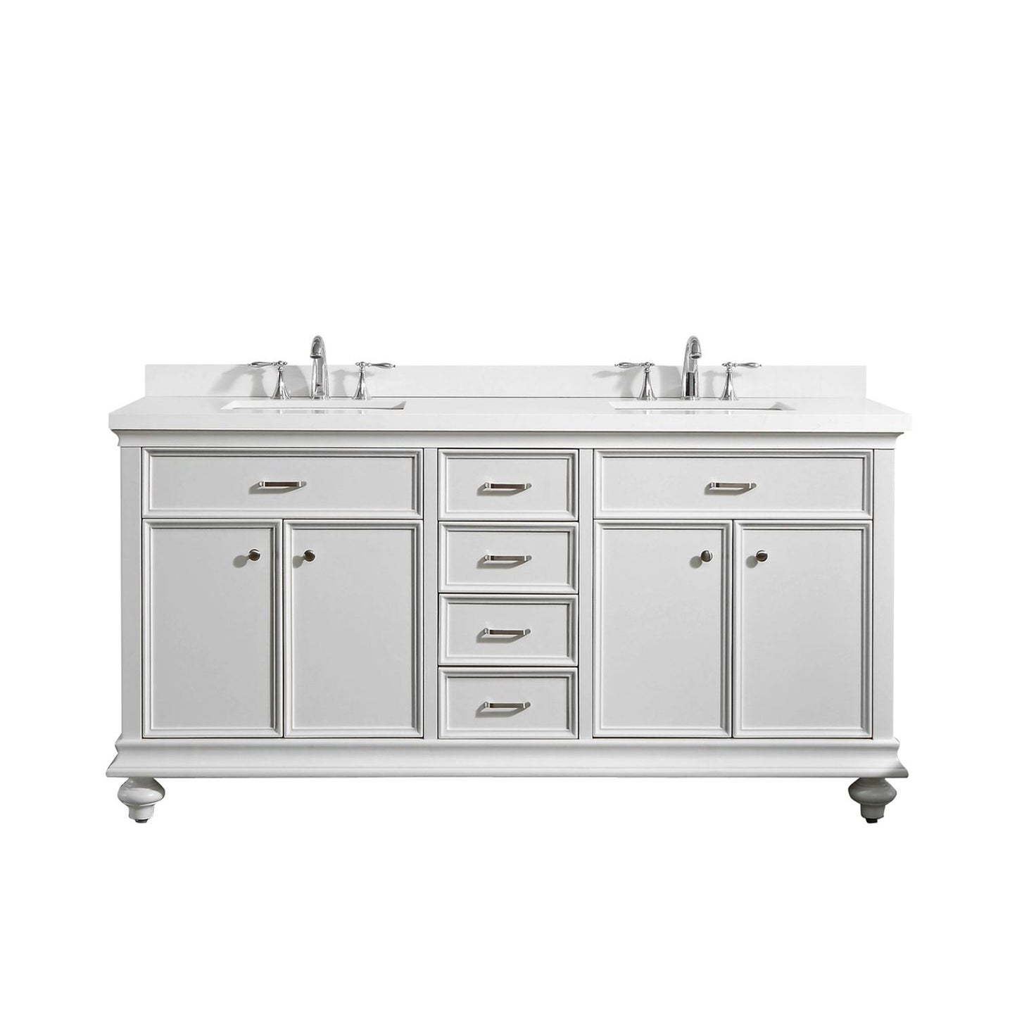 Vinnova Pavia 28" White Freestanding Single Vanity Set With Acrylic Undermount Sink And Mirror