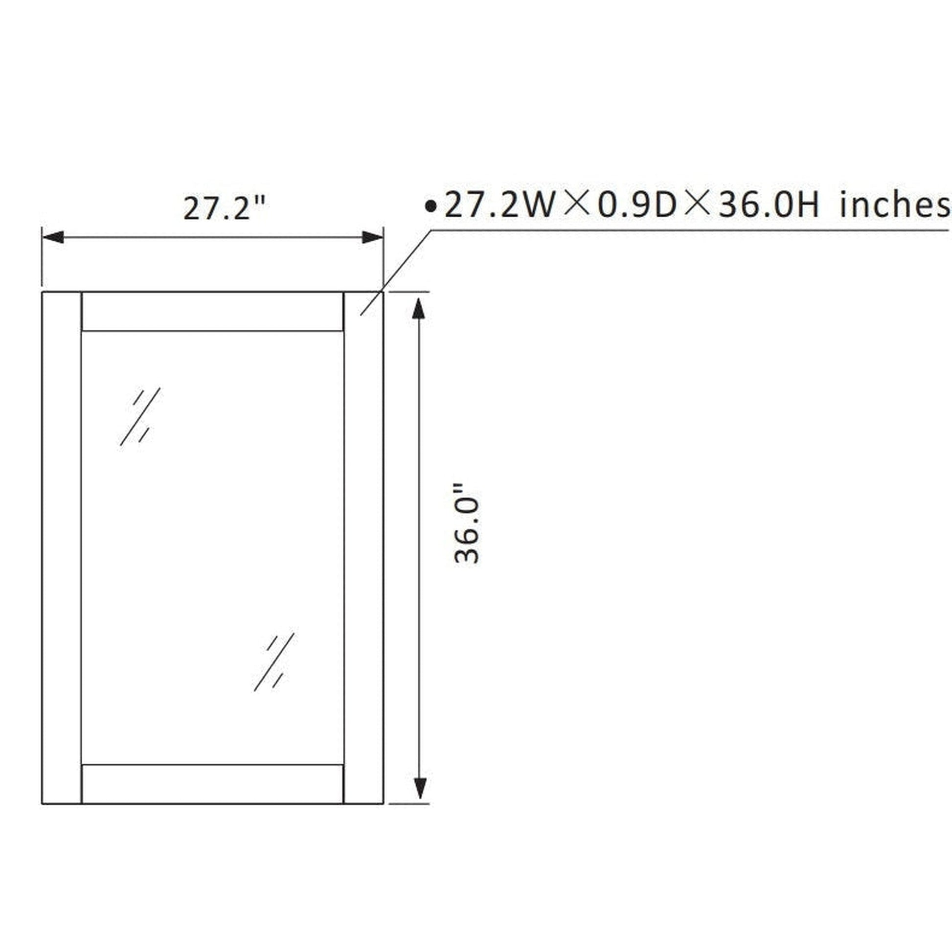 Vinnova Pavia 36" White Freestanding Single Vanity Set With Acrylic Undermount Sink And Mirror
