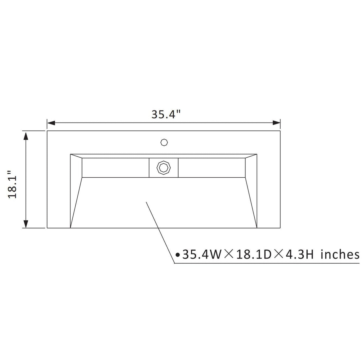 Vinnova Pavia 36" White Freestanding Single Vanity Set With Acrylic Undermount Sink And Mirror