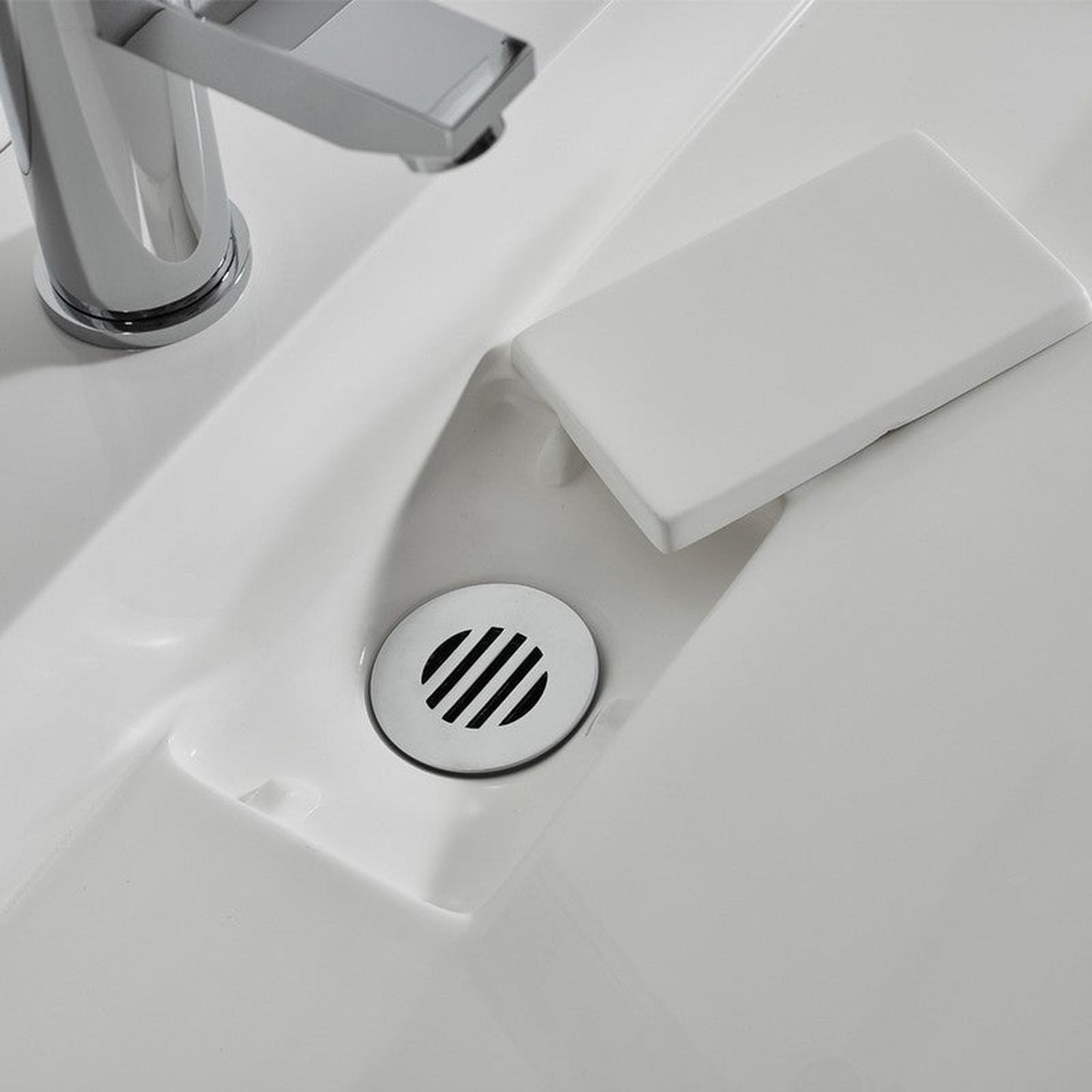 Vinnova Pavia 36" White Freestanding Single Vanity Set With Acrylic Undermount Sink And Mirror