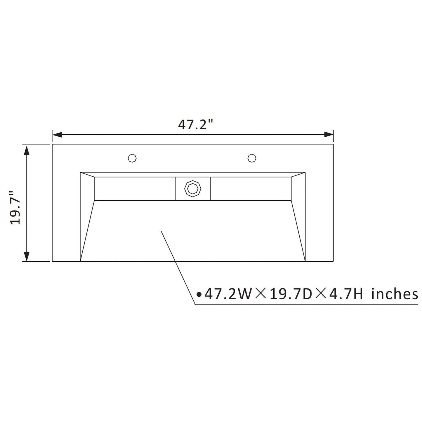 Vinnova Pavia 48" Gray Freestanding Single Vanity Set With Acrylic Undermount Sink