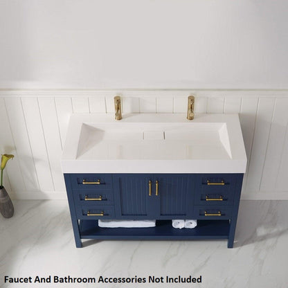 Vinnova Pavia 48" Royal Blue Freestanding Single Vanity Set With Acrylic Undermount Sink