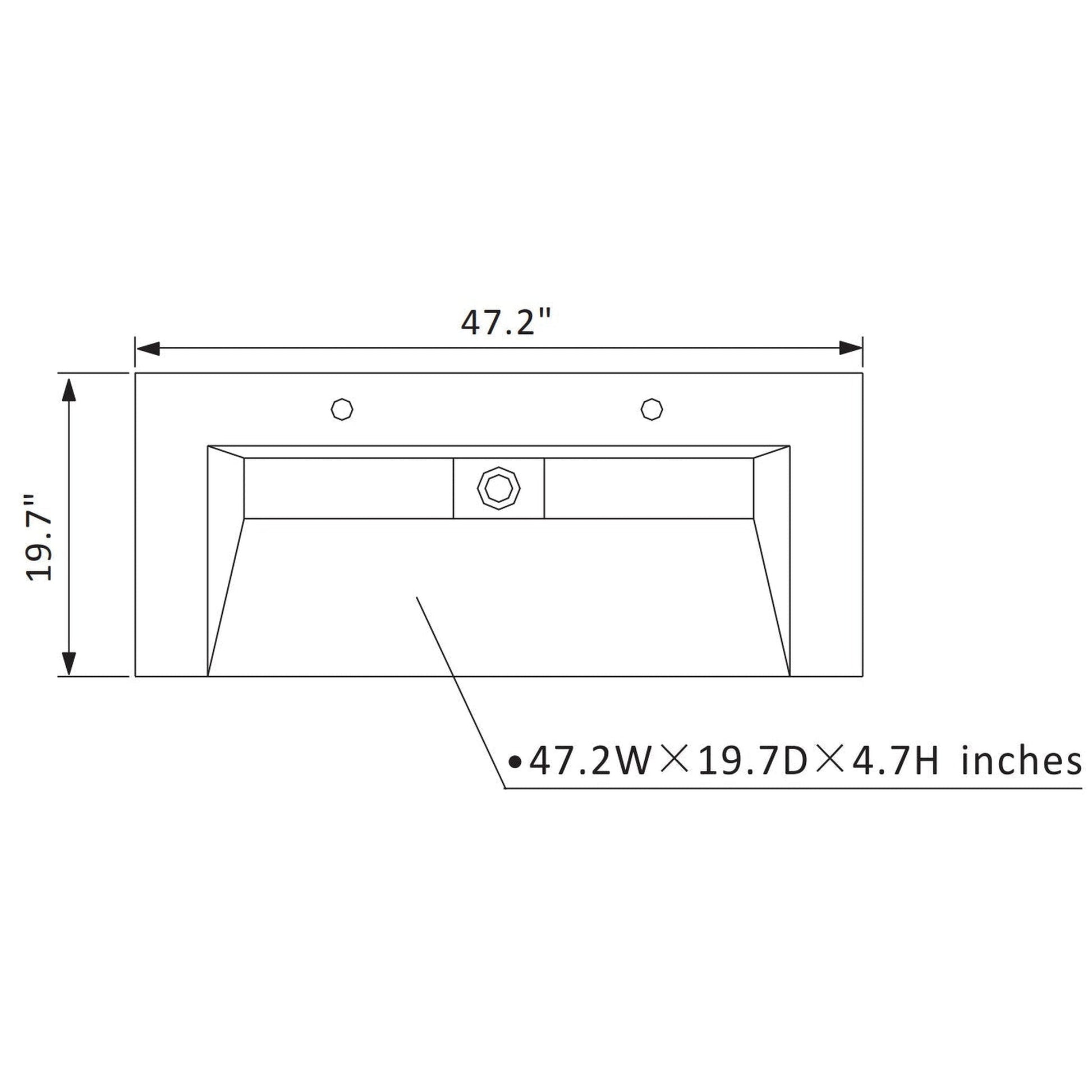 Vinnova Pavia 48" Royal Blue Freestanding Single Vanity Set With Acrylic Undermount Sink And Mirror