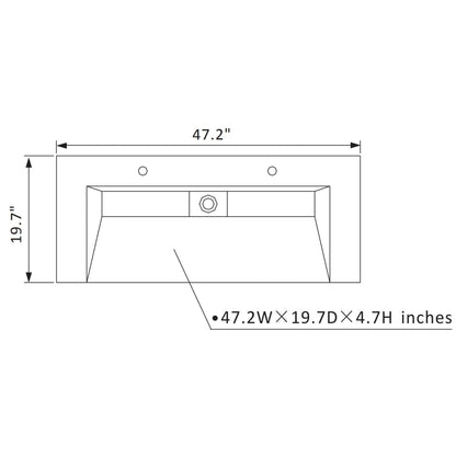 Vinnova Pavia 48" Royal Blue Freestanding Single Vanity Set With Acrylic Undermount Sink And Mirror