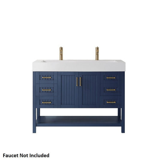 Vinnova Pavia 48" Royal Blue Freestanding Single Vanity Set With Acrylic Undermount Sink