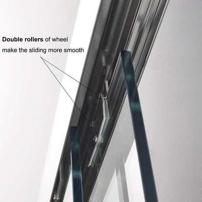 Vinnova Reggio 60" x 76" Brushed Nickel Reversible Double Sliding Bypass Frameless Shower Door