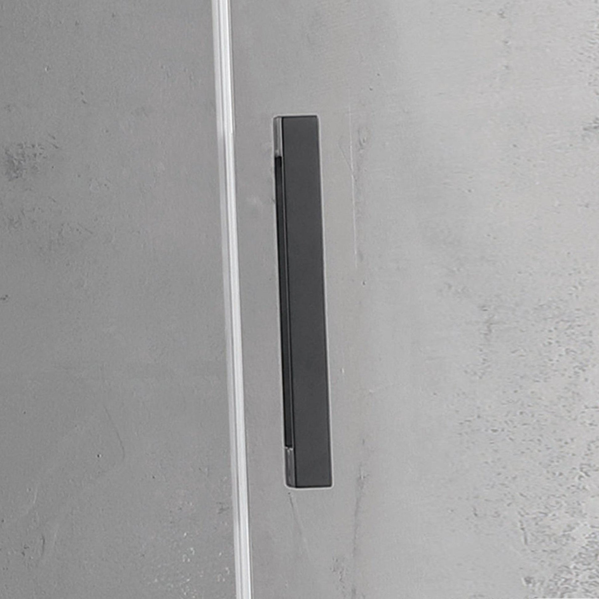 Vinnova Rovigo 48" x 76" Matte Black Single Sliding Frameless Shower Door