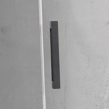 Vinnova Rovigo 60" x 76" Matte Black Single Sliding Frameless Shower Door