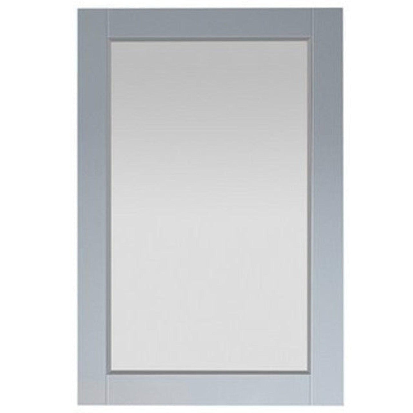 Vinnova Shannon 36" Paris Gray Freestanding Single Vanity Set In White Carrara Composite Stone Top With Undermount Ceramic Sink and Mirror