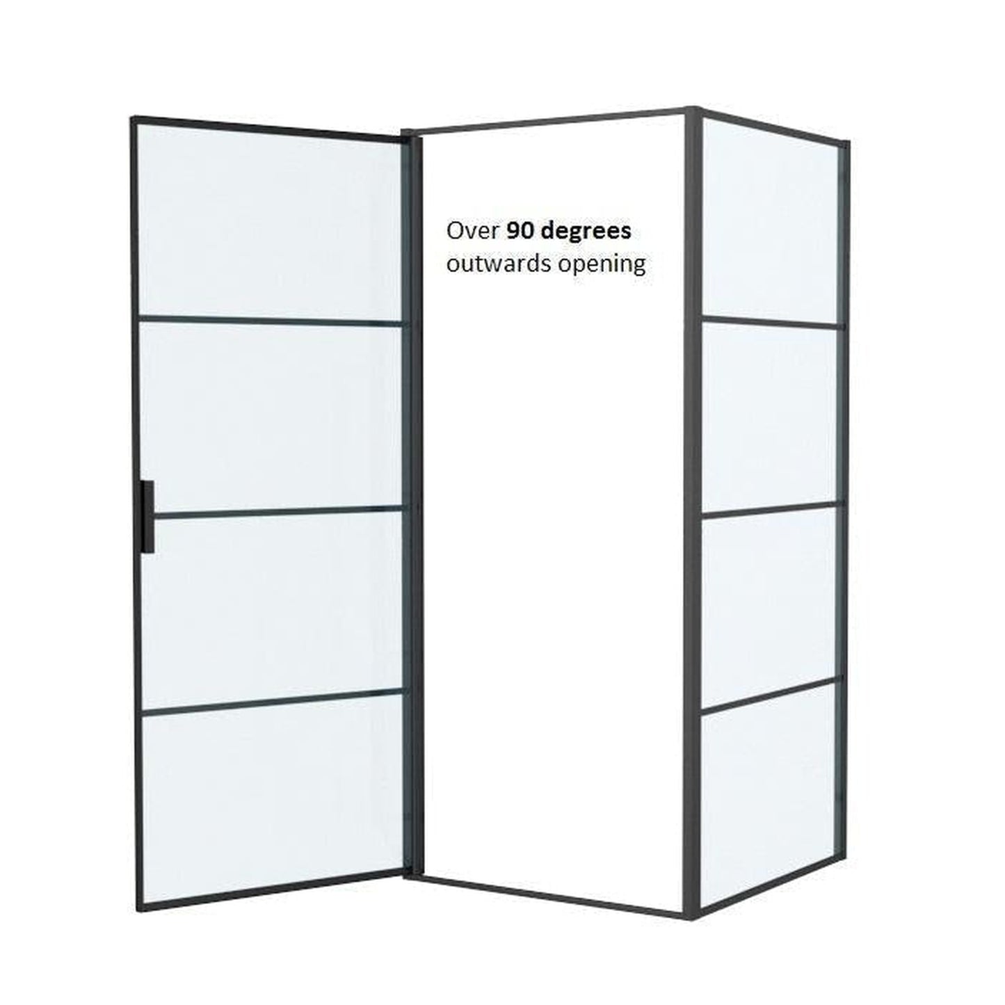 Vinnova Sondrio 36" x 76" Matte Black Rectangle Pivot Door Framed Shower Enclosure With Side Panel