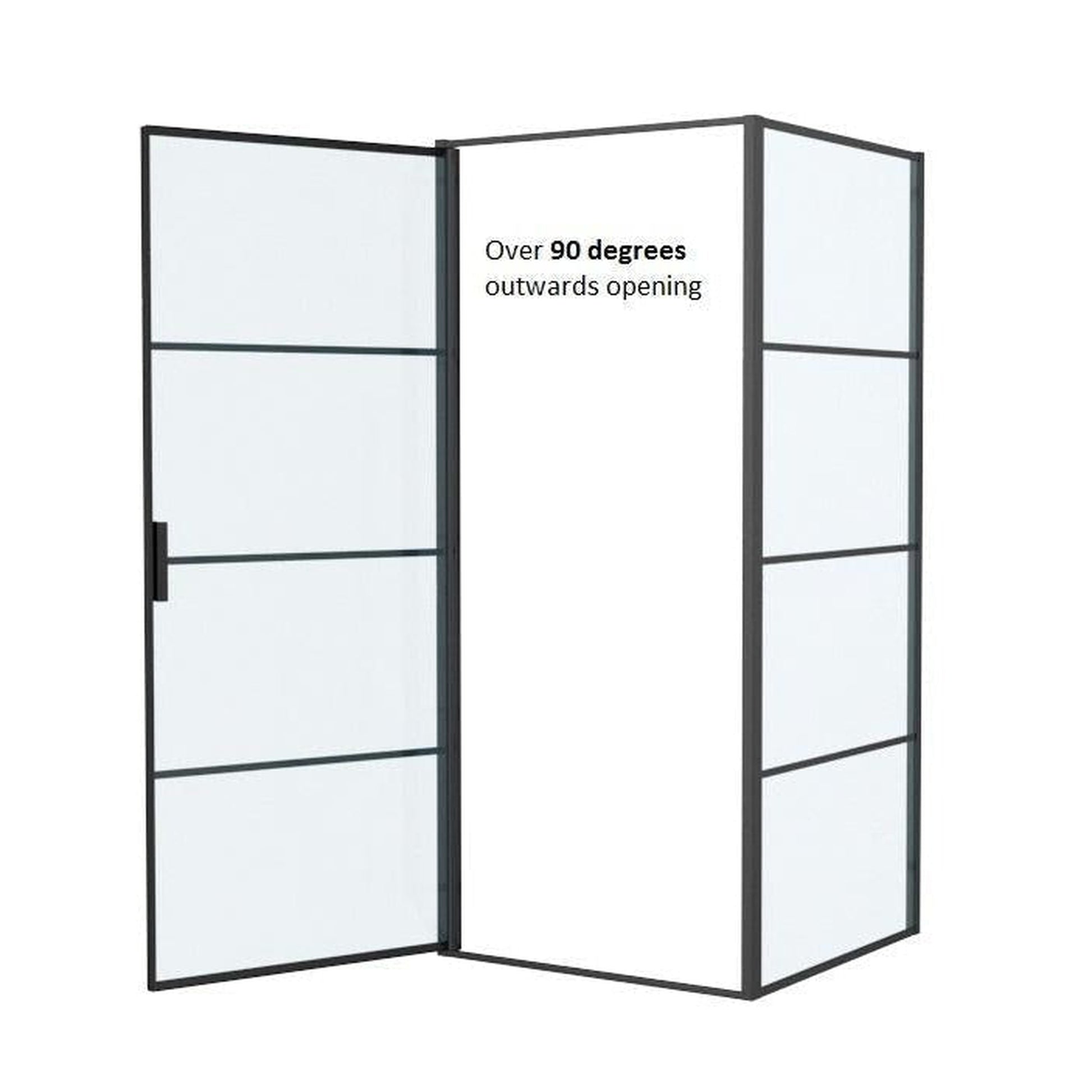 Vinnova Sondrio 36" x 76" Matte Black Rectangle Pivot Door Framed Shower Enclosure With Side Panel