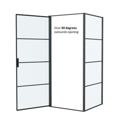 Vinnova Sondrio 36" x 76" Matte Black Rectangle Pivot Door Framed Shower Enclosure With Side Panel