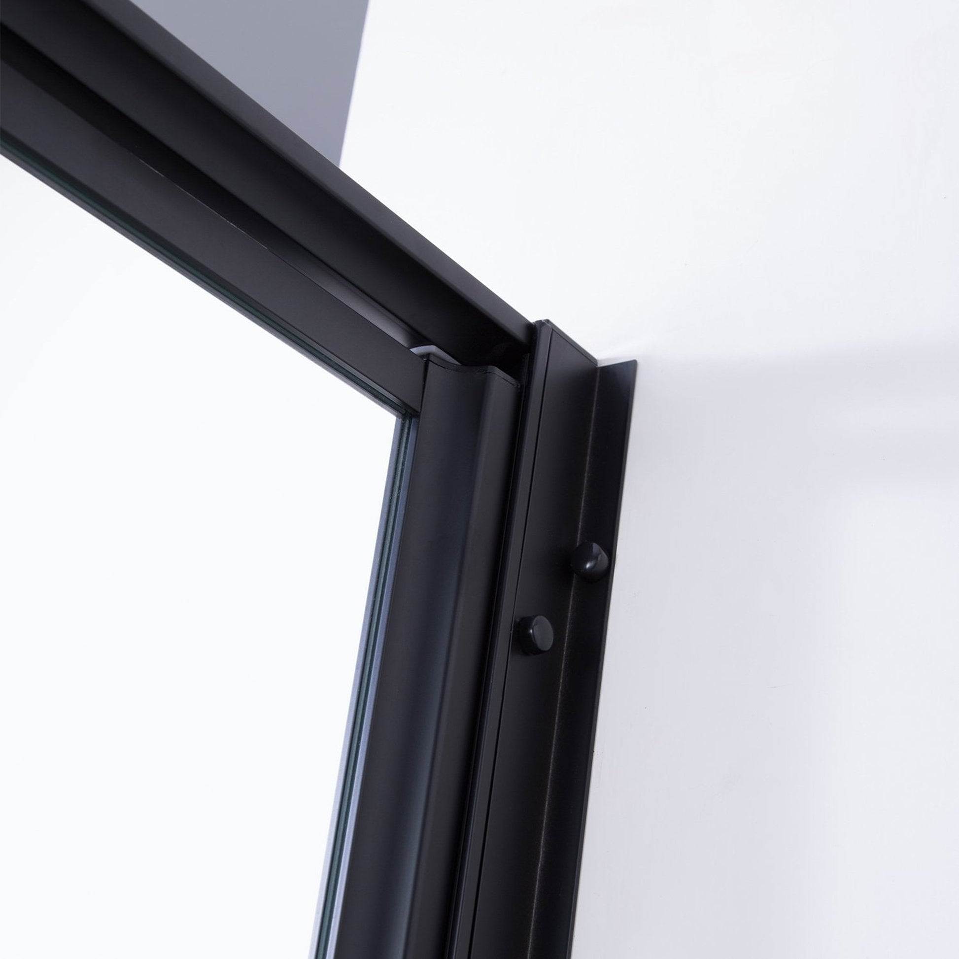 Vinnova Sondrio 48" x 76" Matte Black Rectangle Framed Pivot Shower Door