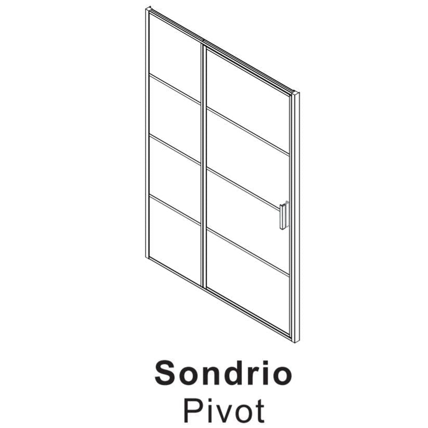 Vinnova Sondrio 60" x 76" Matte Black Rectangle Framed Pivot Shower Door