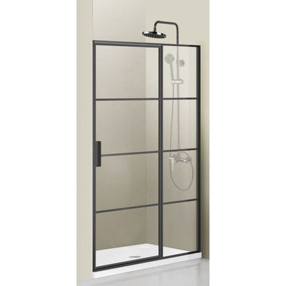 Vinnova Sondrio 60" x 76" Matte Black Rectangle Framed Pivot Shower Door