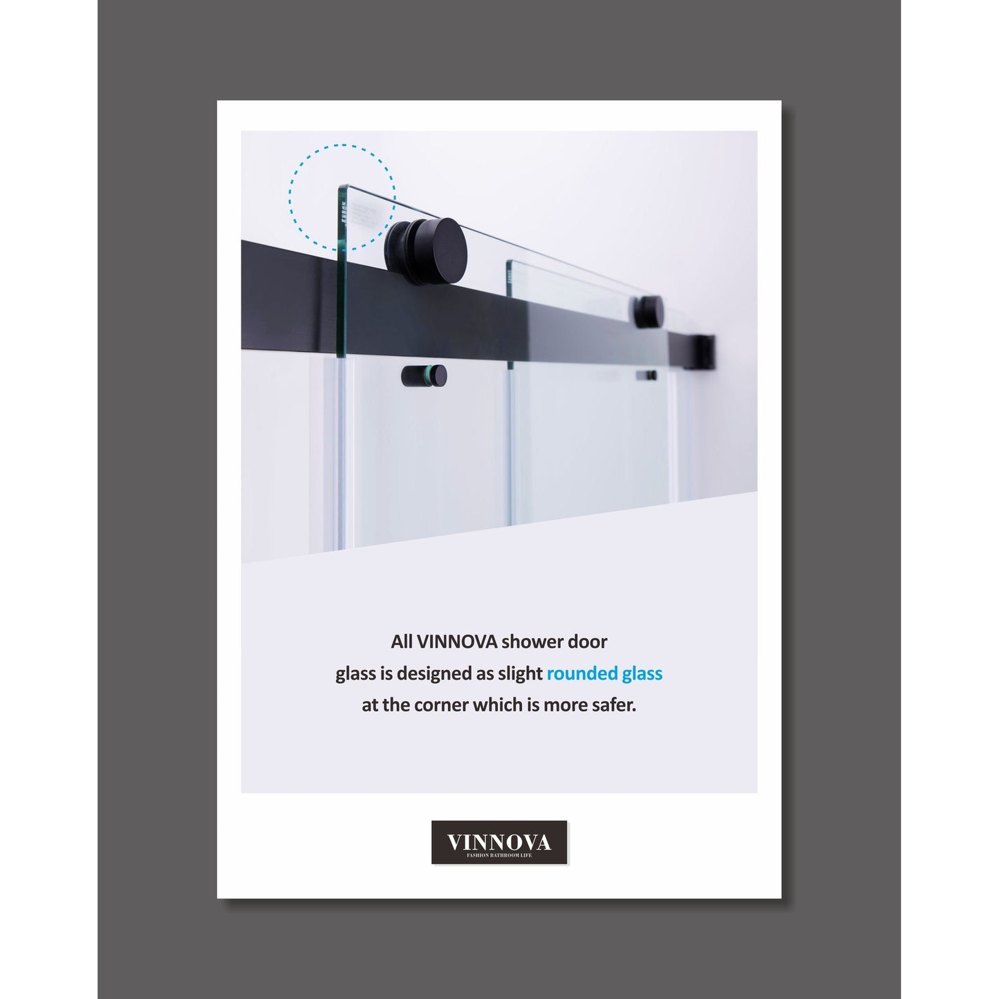 Vinnova Sondrio 60" x 76" Matte Black Rectangle In-line Pivot Door Framed Shower Enclosure With Side panel