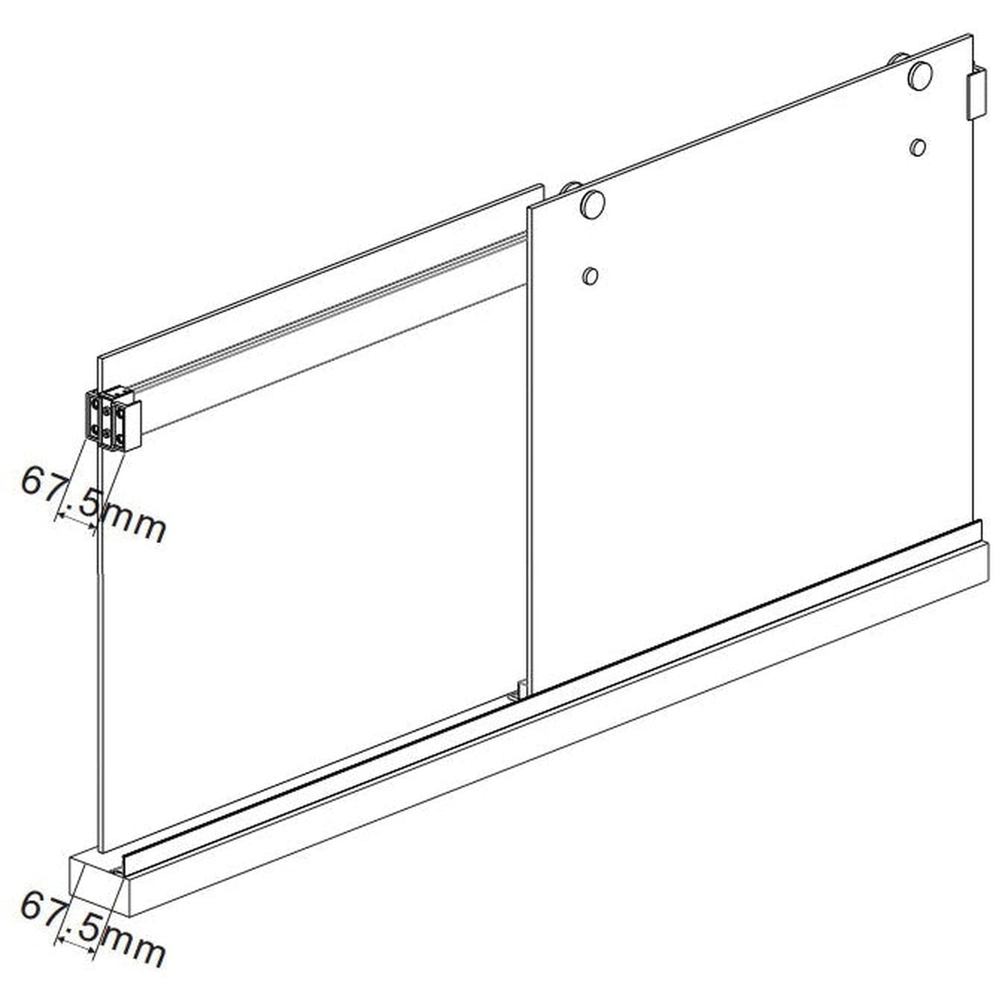 Vinnova Spezia 48" x 76" Brushed Gold Reversible Double Sliding Bypass Frameless Shower Door