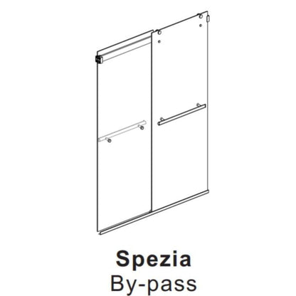 Vinnova Spezia 48" x 76" Brushed Nickel Reversible Double Sliding Bypass Frameless Shower Door