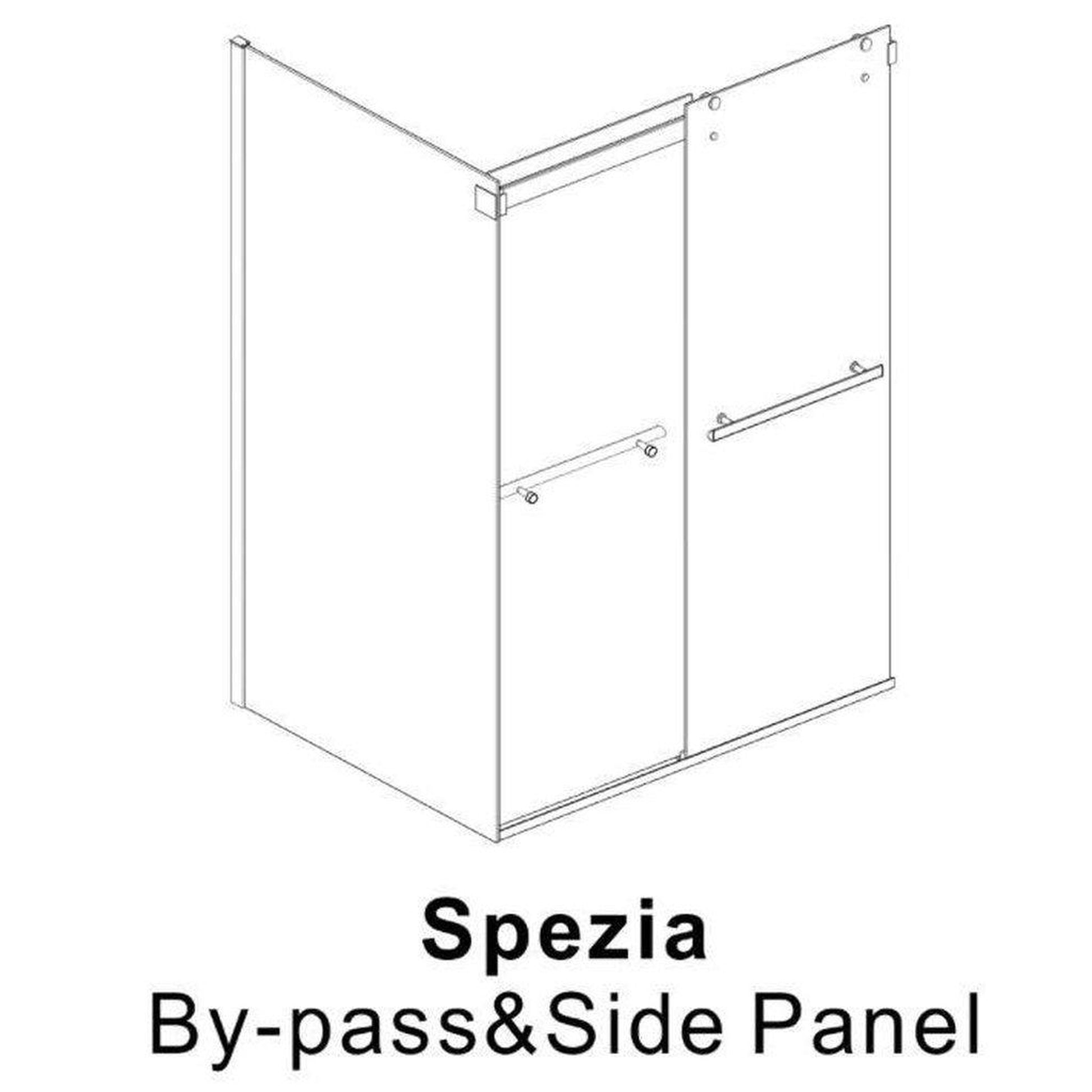 Vinnova Spezia 48" x 76" Matte Black Rectangle Double Sliding Bypass Frameless Shower Enclosure