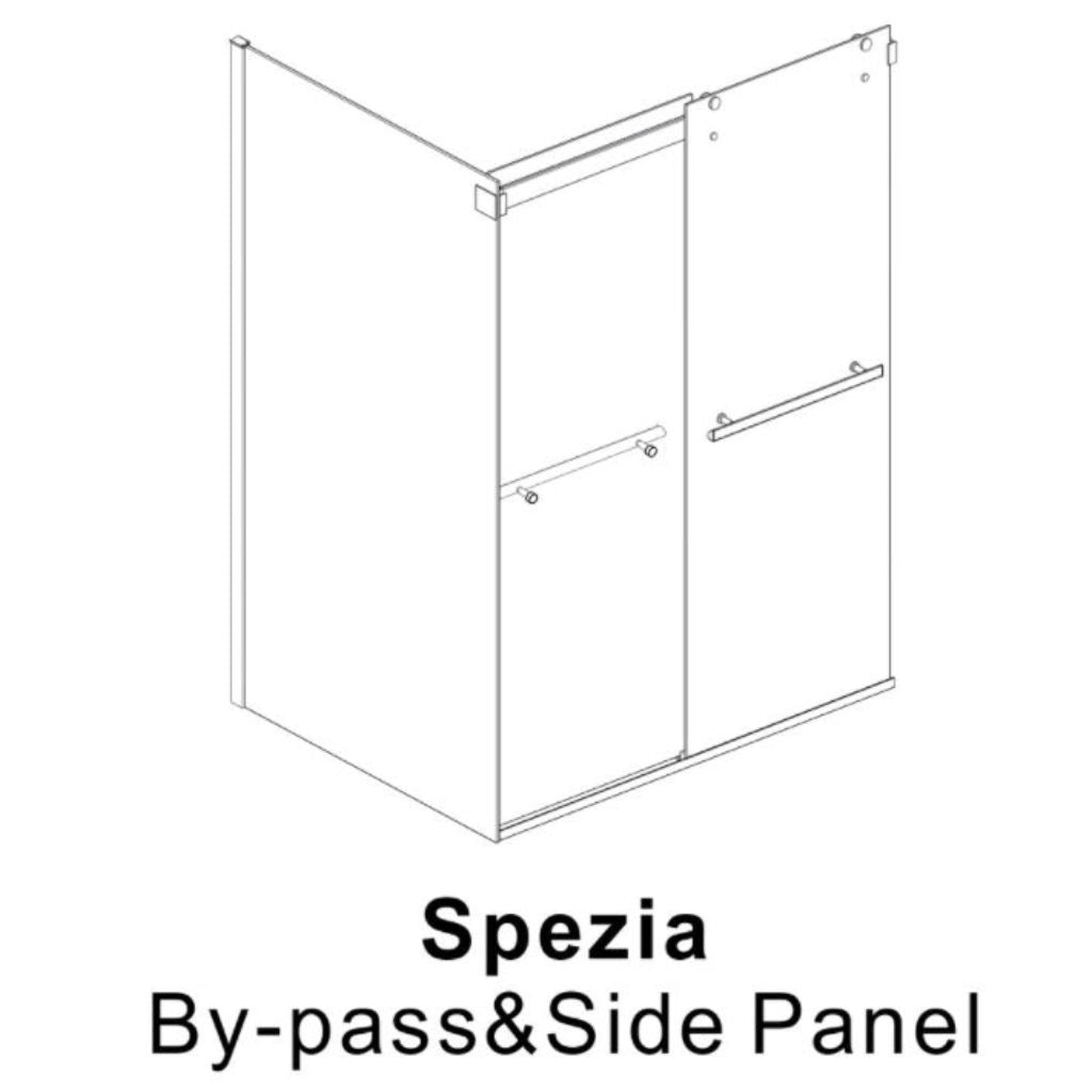 Vinnova Spezia 48" x 76" Polished Chrome Rectangle Double Sliding Bypass Frameless Shower Enclosure