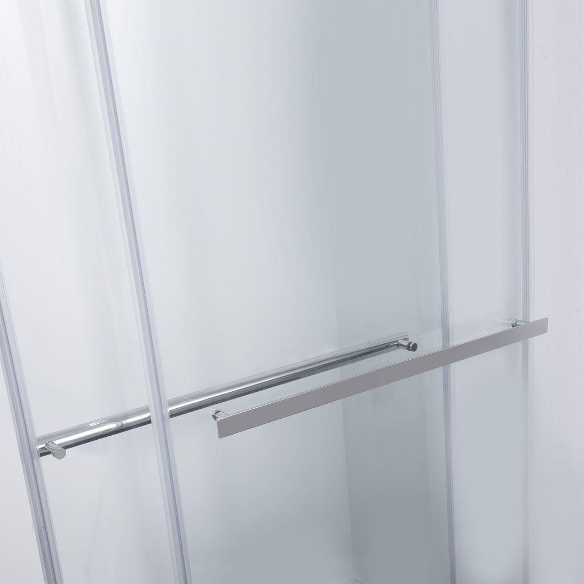 Vinnova Spezia 48" x 76" Polished Chrome Rectangle Double Sliding Bypass Frameless Shower Enclosure