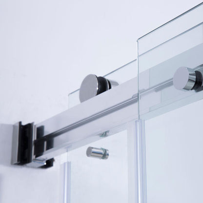 Vinnova Spezia 48" x 76" Polished Chrome Rectangle Double Sliding Bypass Frameless Shower Enclosure