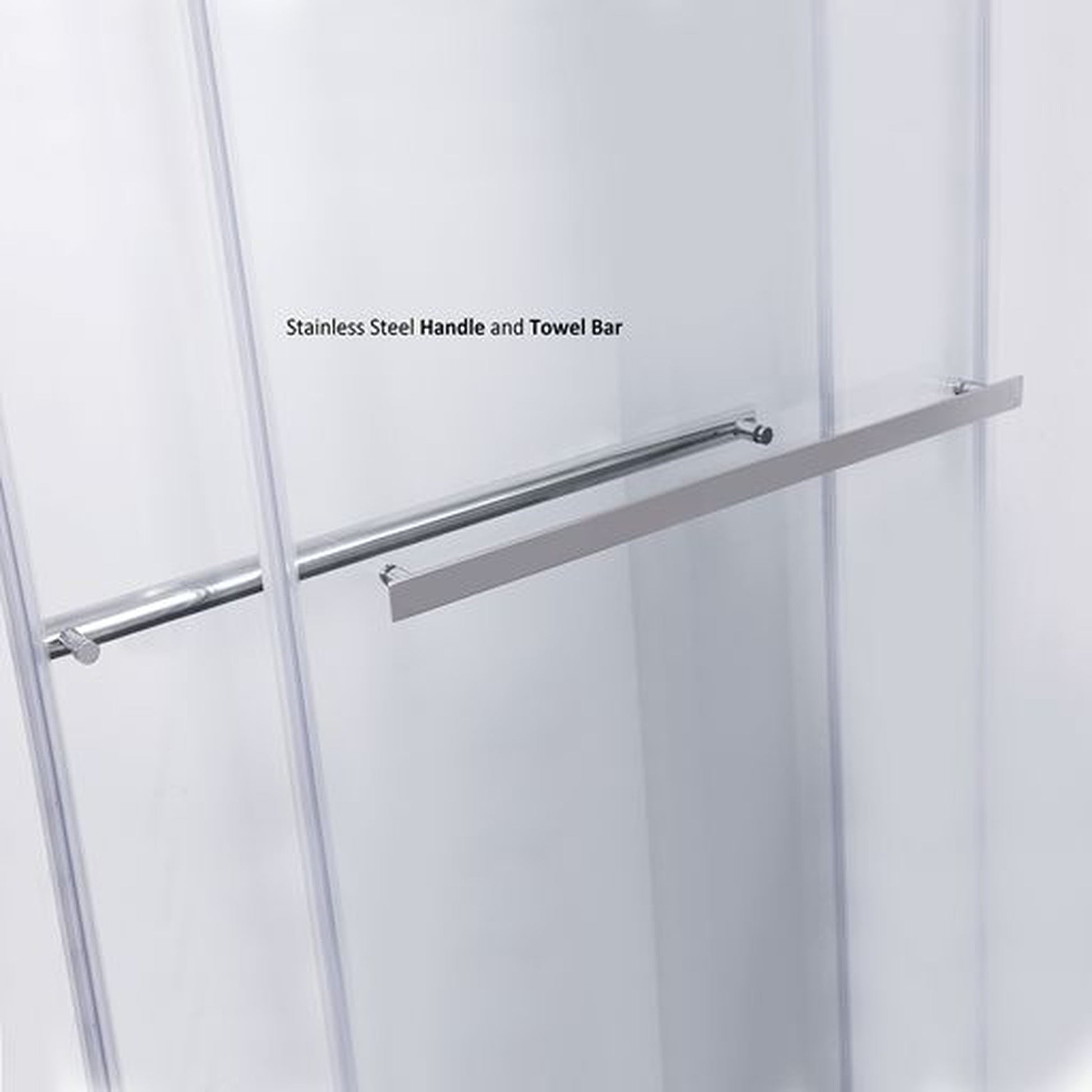 Vinnova Spezia 56" x 76" Brushed Nickel Reversible Double Sliding Bypass Frameless Shower Door