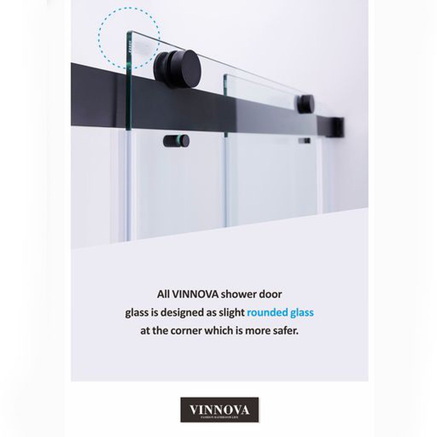 Vinnova Spezia 56" x 76" Brushed Nickel Reversible Double Sliding Bypass Frameless Shower Door