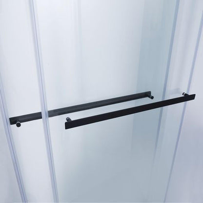 Vinnova Spezia 56" x 76" Matte Black Reversible Double Sliding Bypass Frameless Shower Door