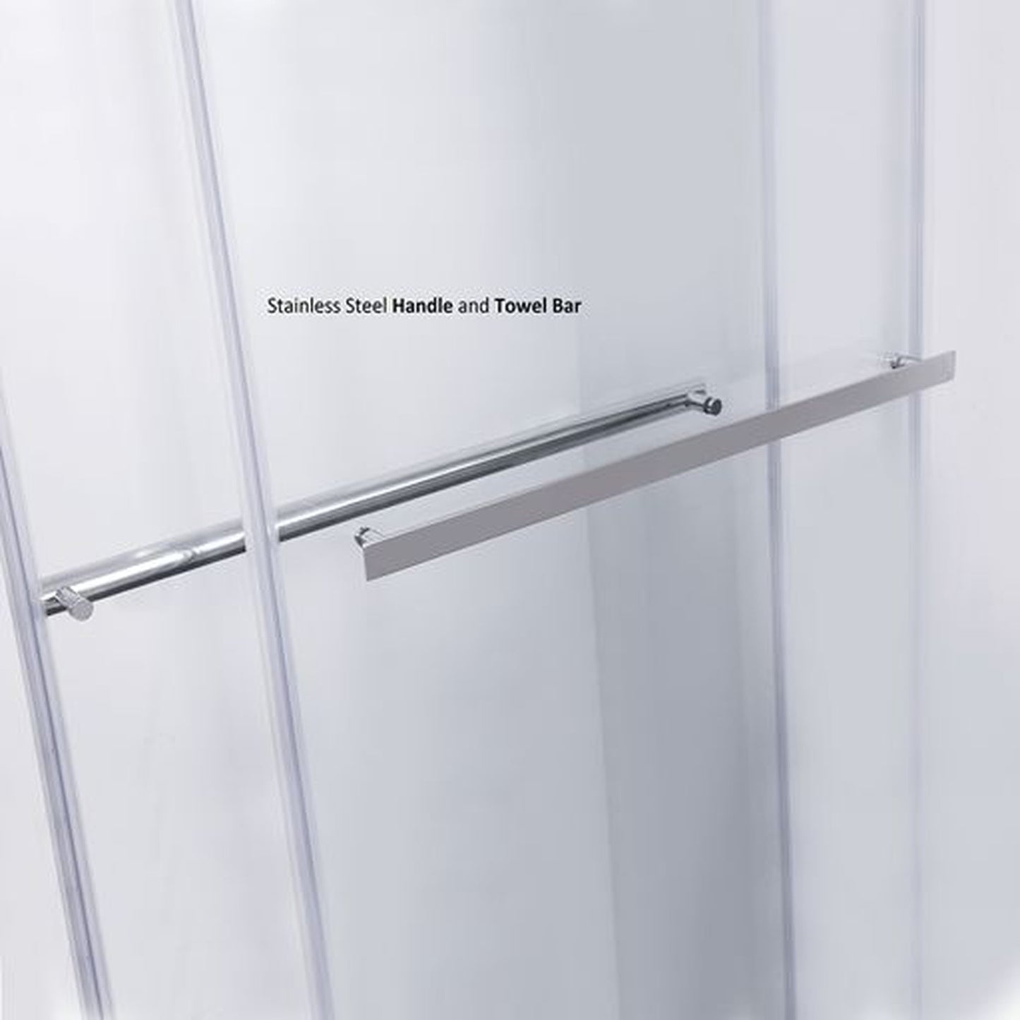 Vinnova Spezia 56" x 76" Polished Chrome Reversible Double Sliding Bypass Frameless Shower Door