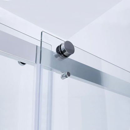 Vinnova Spezia 56" x 76" Polished Chrome Reversible Double Sliding Bypass Frameless Shower Door