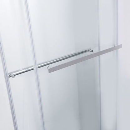 Vinnova Spezia 56" x 76" Polished Chrome Reversible Double Sliding Bypass Frameless Shower Door