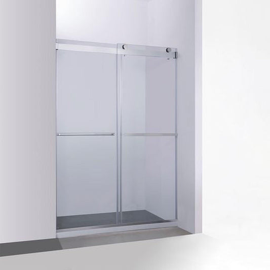 Vinnova Spezia 56" x 76" Polished Chrome Reversible Double Sliding Bypass Frameless Shower Door