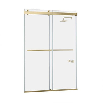 Vinnova Spezia 60" x 76" Brushed Gold Reversible Double Sliding Bypass Frameless Shower Door