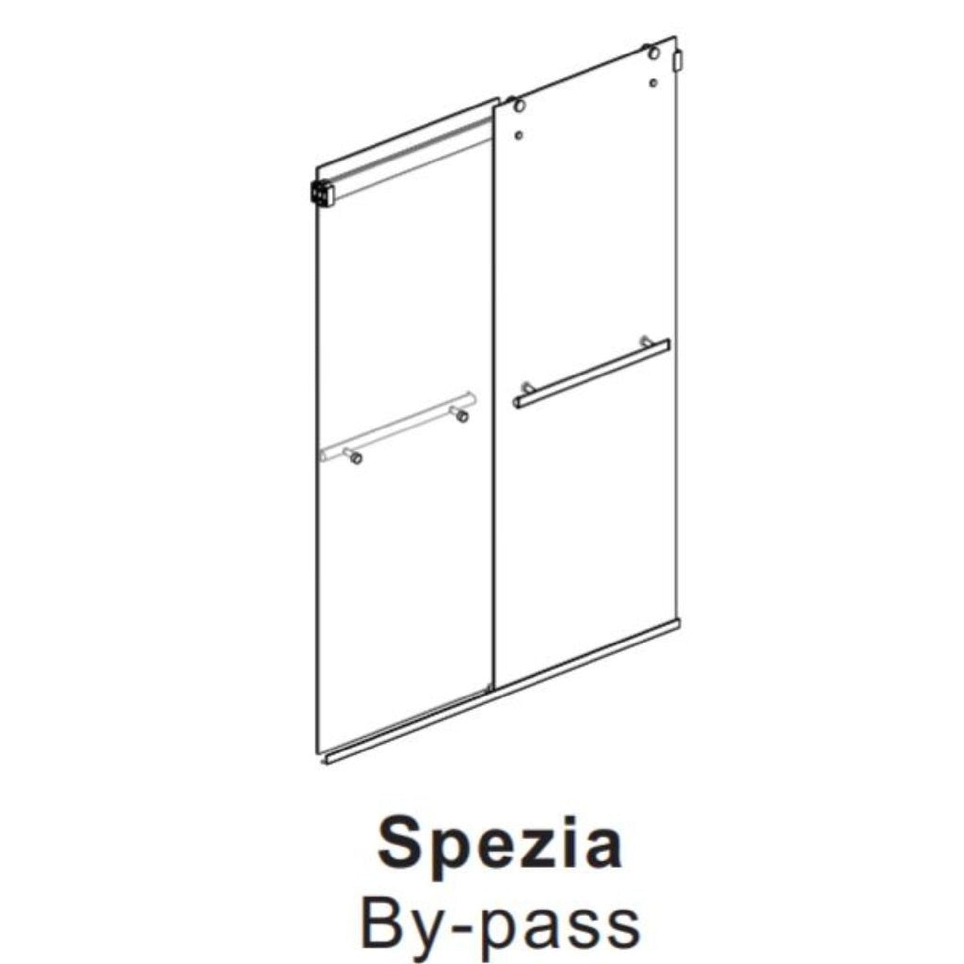 Vinnova Spezia 60" x 76" Brushed Nickel Reversible Double Sliding Bypass Frameless Shower Door