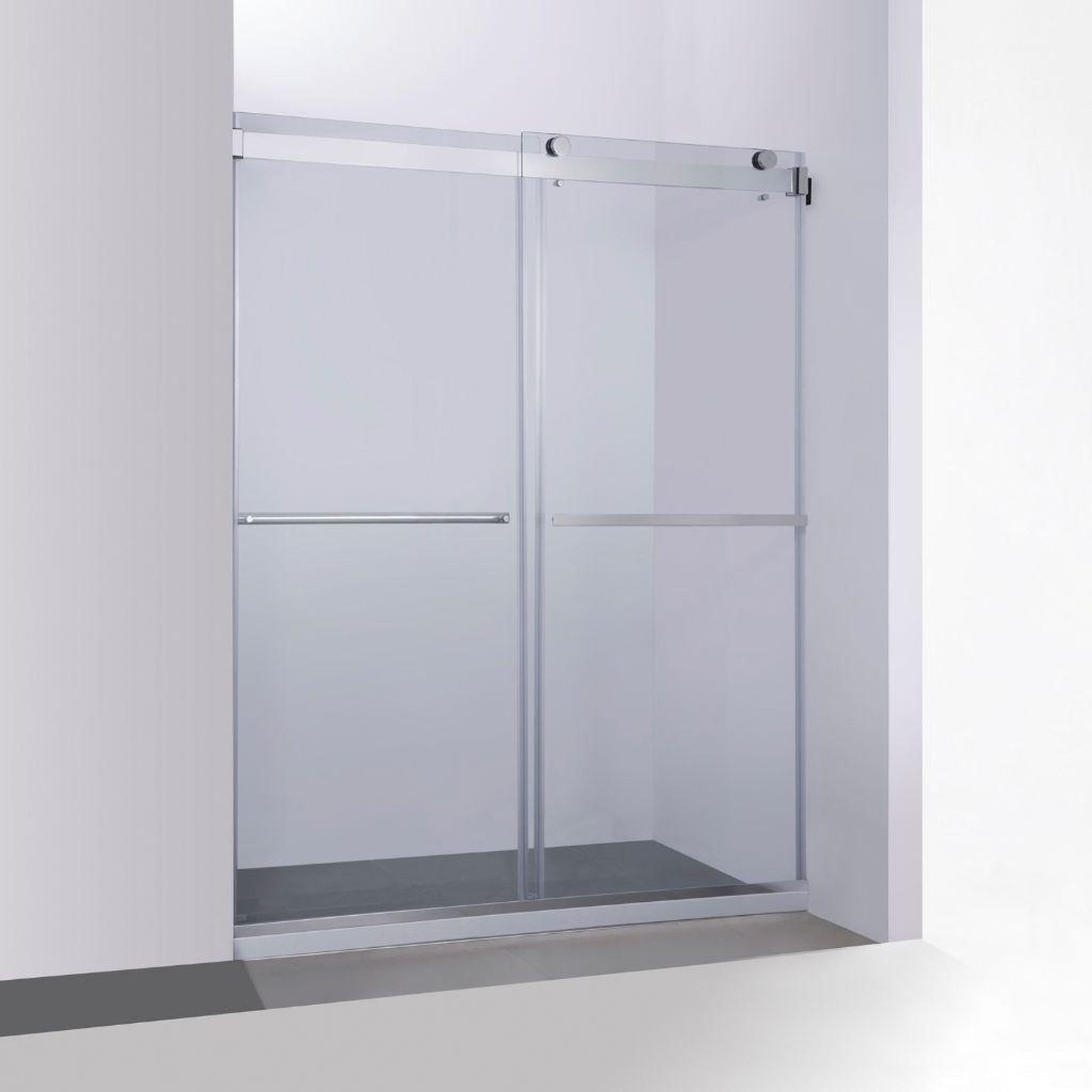 Vinnova Spezia 60" x 76" Polished Chrome Reversible Double Sliding Bypass Frameless Shower Door