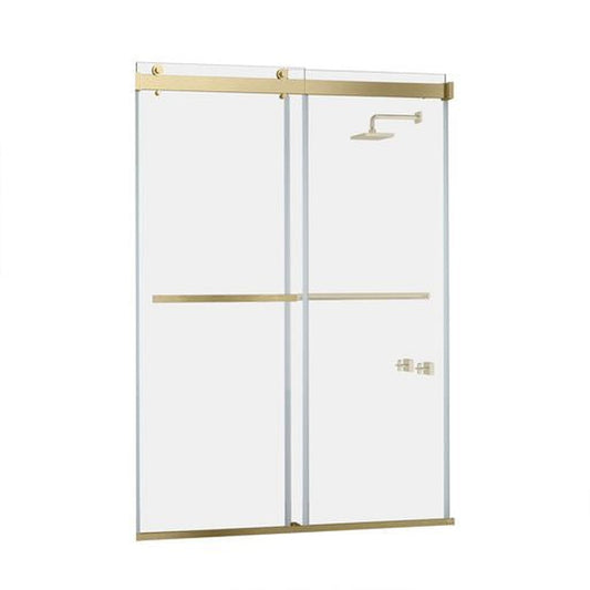 Vinnova Spezia 64" x 76" Brushed Gold Reversible Double Sliding Bypass Frameless Shower Door