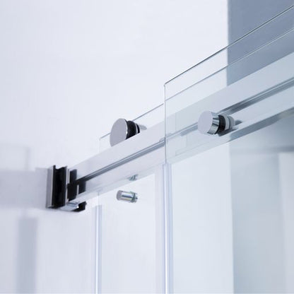 Vinnova Spezia 64" x 76" Polished Chrome Reversible Double Sliding Bypass Frameless Shower Door