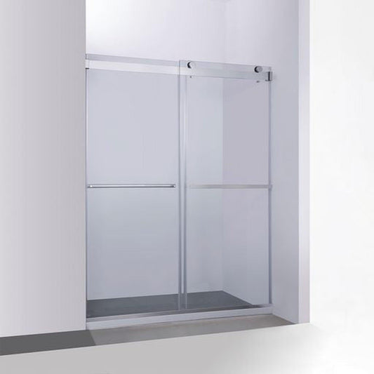 Vinnova Spezia 64" x 76" Polished Chrome Reversible Double Sliding Bypass Frameless Shower Door