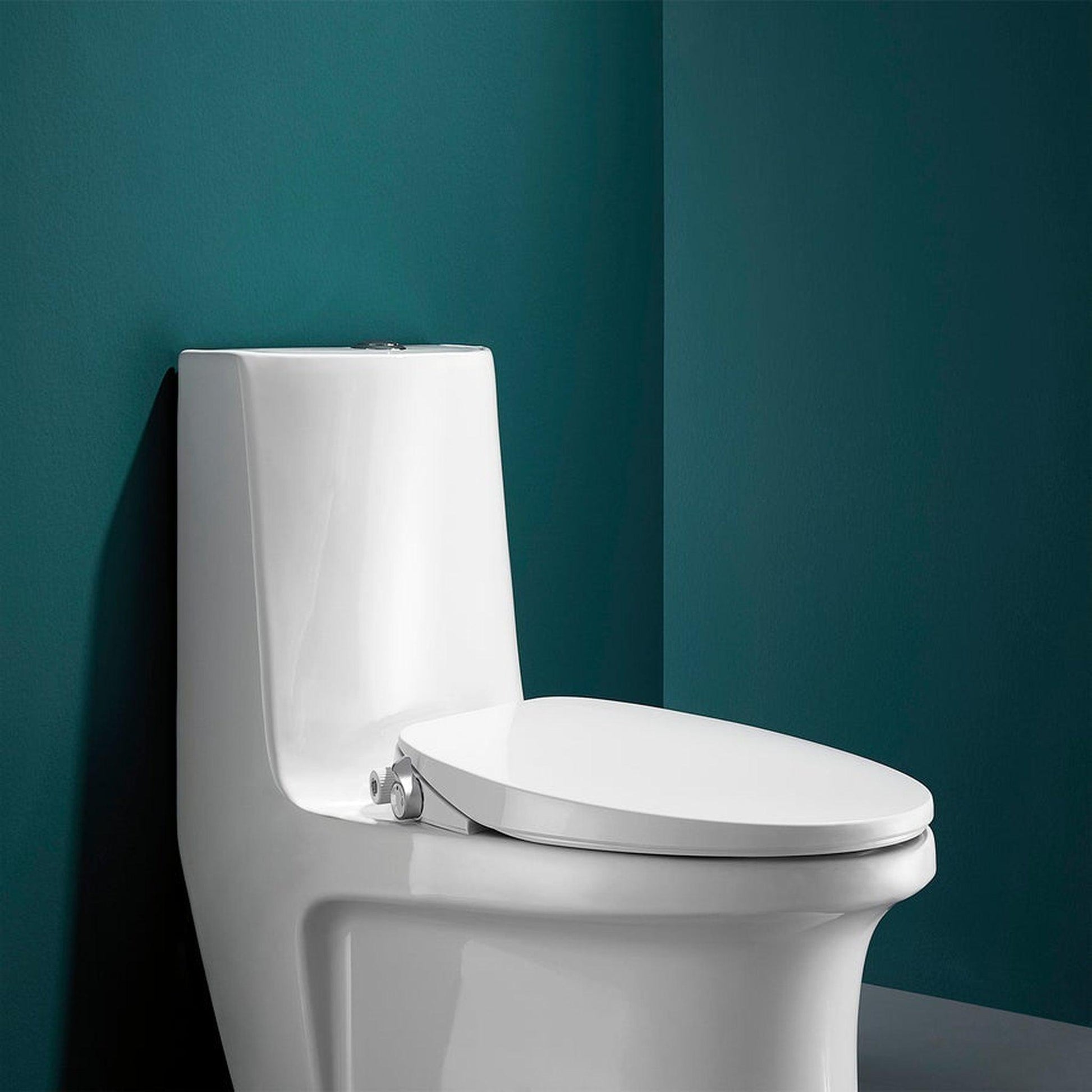 Vinnova Taranto 20" White Elongated Non-Electric Quick Release Hinges Plastic Toilet Seat Bidet