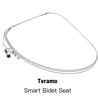 Vinnova Teramo 20" White Elongated Smart Electric Plastic Toilet Seat Bidet With Remote Control