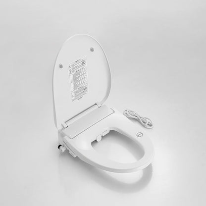 Vinnova Teramo 20" White Elongated Smart Electric Plastic Toilet Seat Bidet With Remote Control