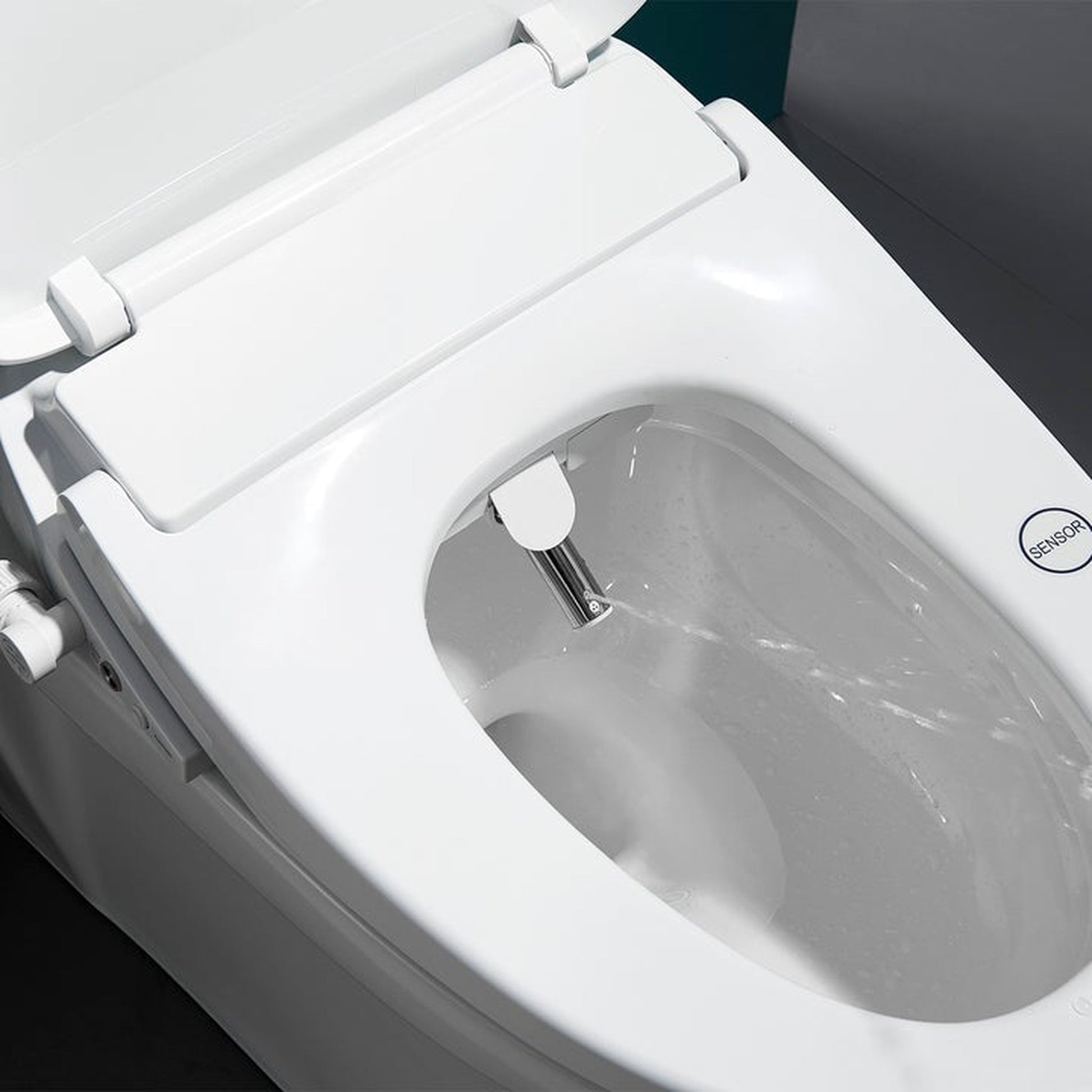 Vinnova Teramo 20" White Elongated Smart Electric Plastic Toilet Seat Bidet With Remote Control