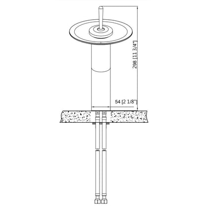 Vinnova Torino 12" Single Hole Satin Nickel high Arc Waterfall Glass Vessel Bathroom Sink Faucet