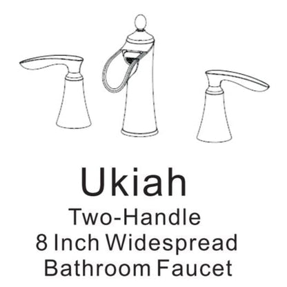 Vinnova Ukiah 7" Two Hole Brushed Nickel 8" Widespread Low Arc Waterfall Bathroom Sink Faucet