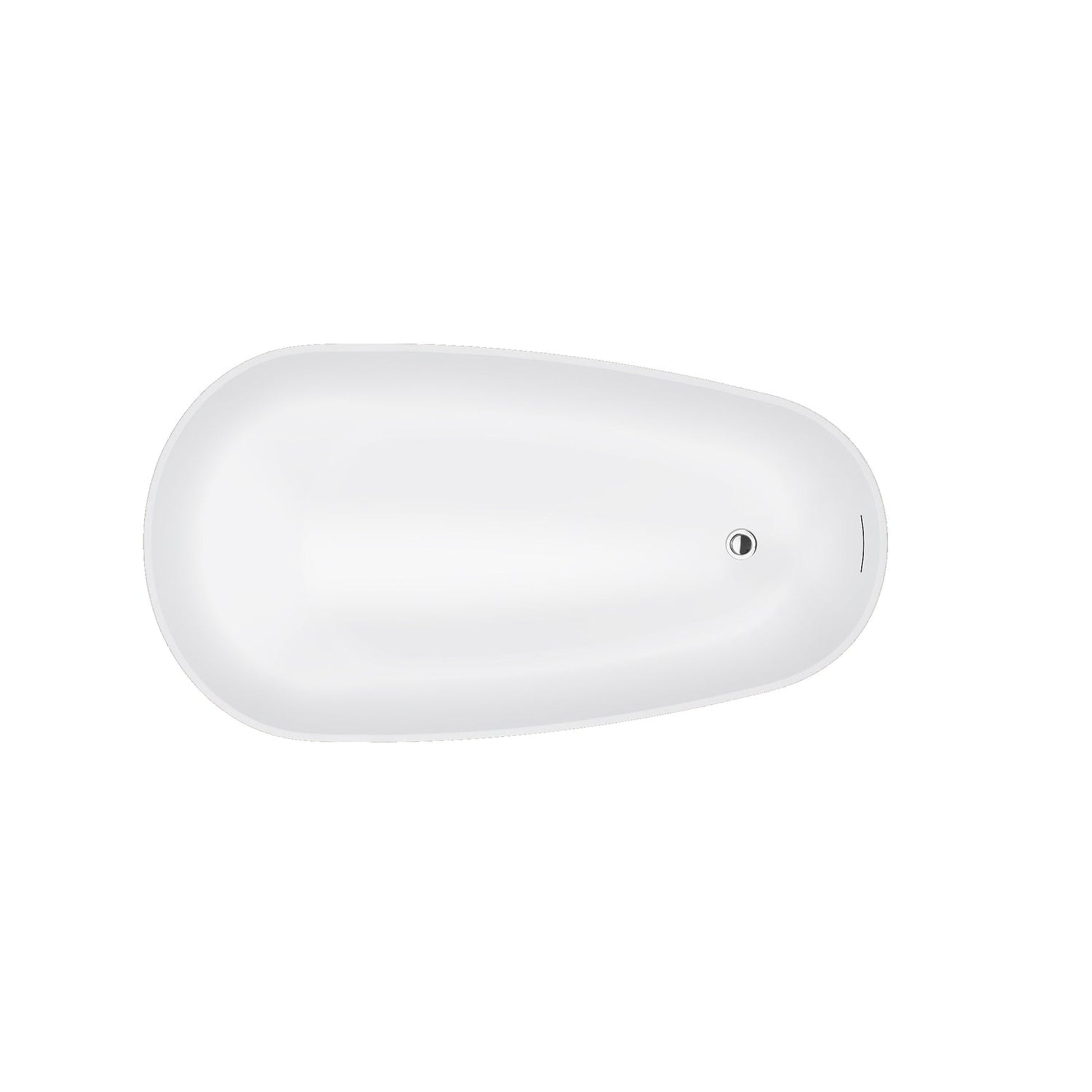 Vinnova Viana 67" x 32" Black Oval Freestanding Soaking Acrylic Bathtub