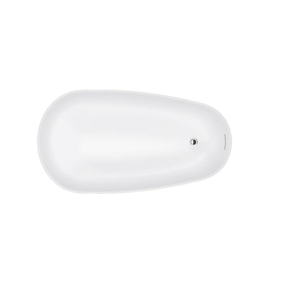 Vinnova Viana 67" x 32" Black Oval Freestanding Soaking Acrylic Bathtub